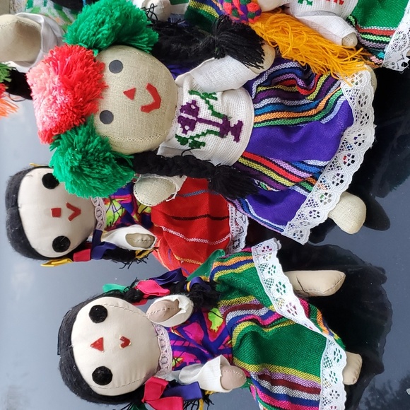 LeLe"  INC Mexican Handmade Traditional Rag Dolls A complete set large and smal - Picture 5 of 6